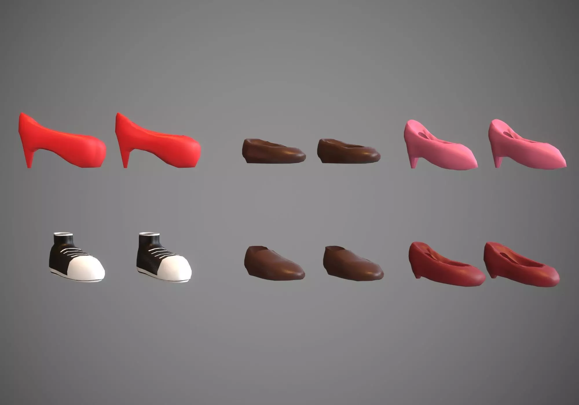 simple shoes package Low-poly 3D model