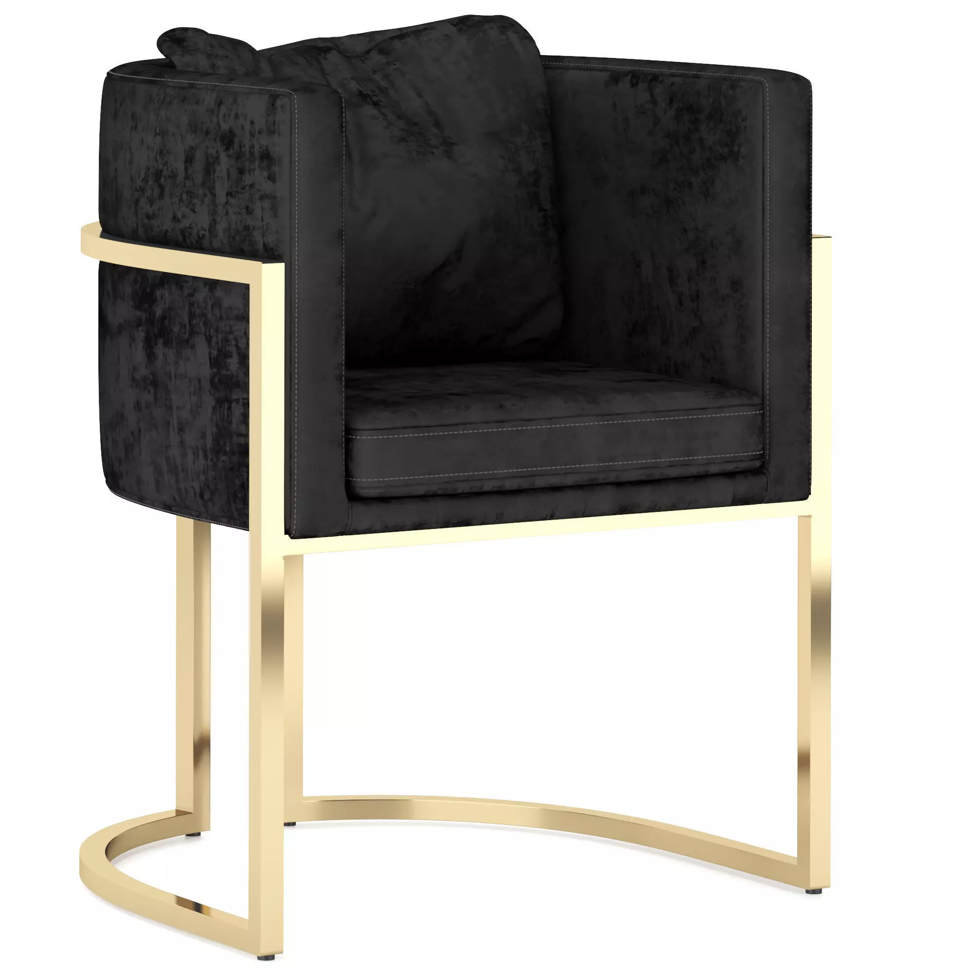 Chloe Glamur black gold chair 3D model