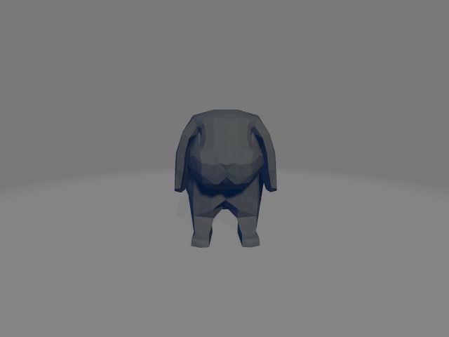 Geometric Low Poly Bunny 3D print model_5