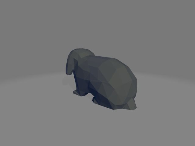 Geometric Low Poly Bunny 3D print model_2