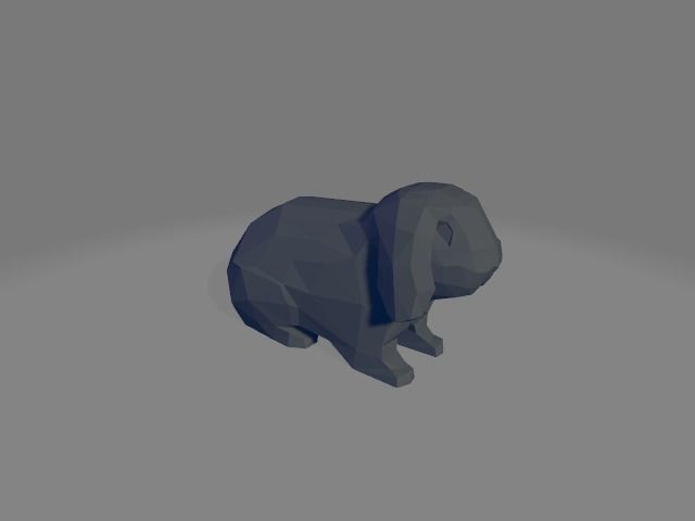 Geometric Low Poly Bunny 3D print model_4