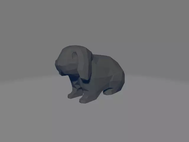 Geometric Low Poly Bunny 3D print model_0