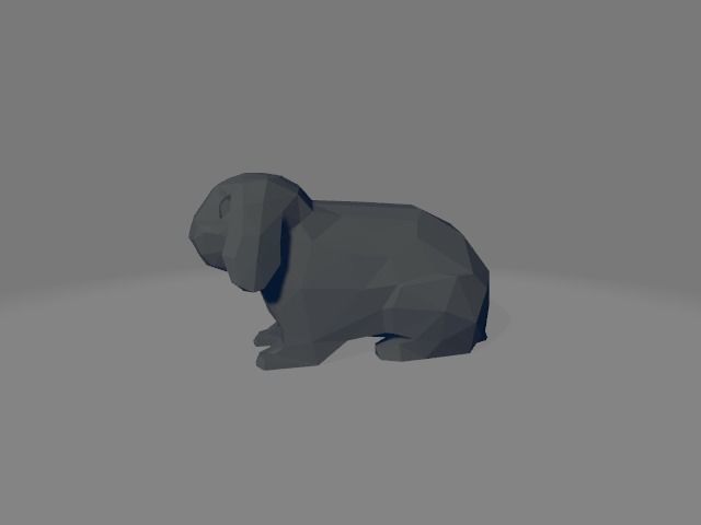 Geometric Low Poly Bunny 3D print model_1