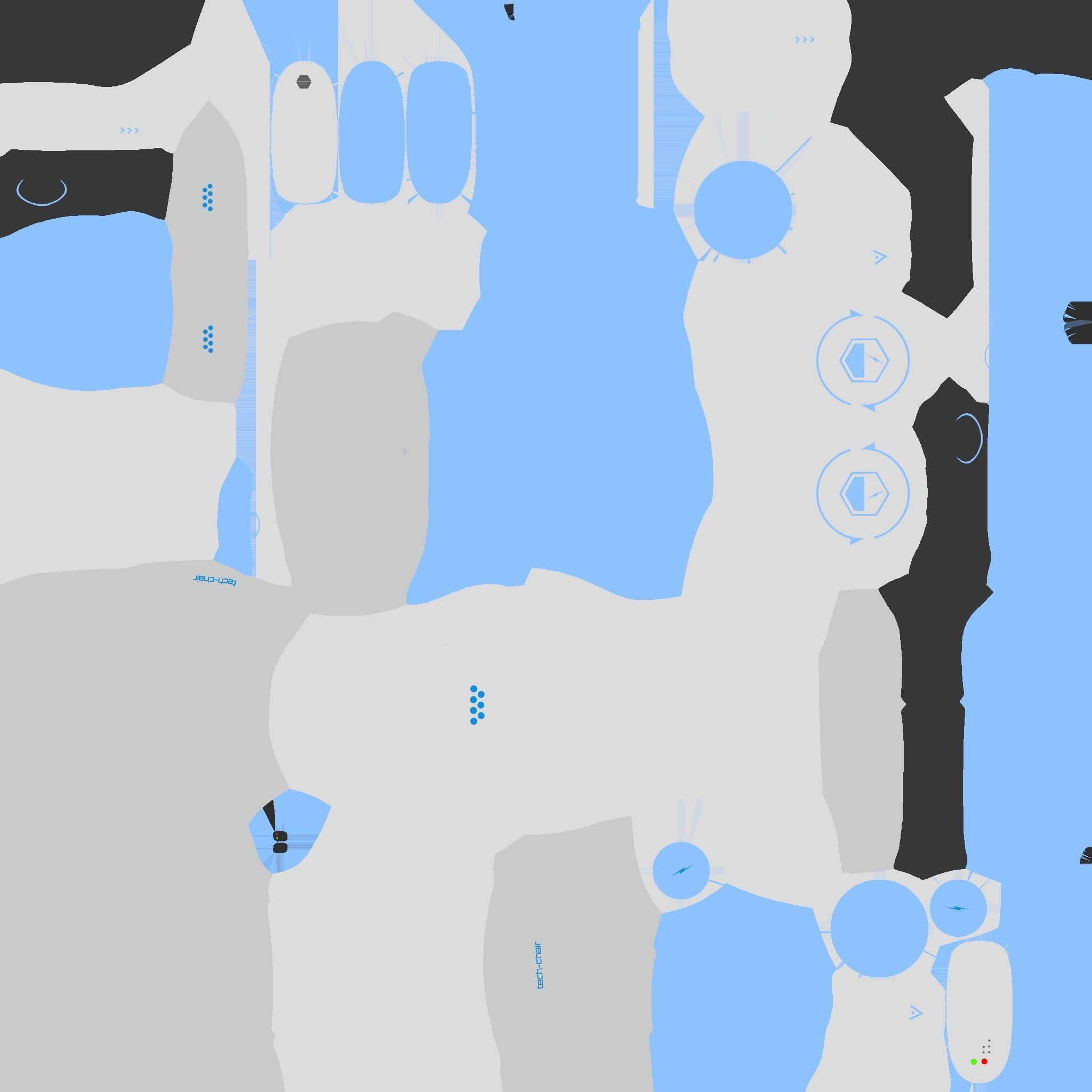 Tech Wheelchair B04 White Blue - Disability Character Design Low-poly 3D model_20