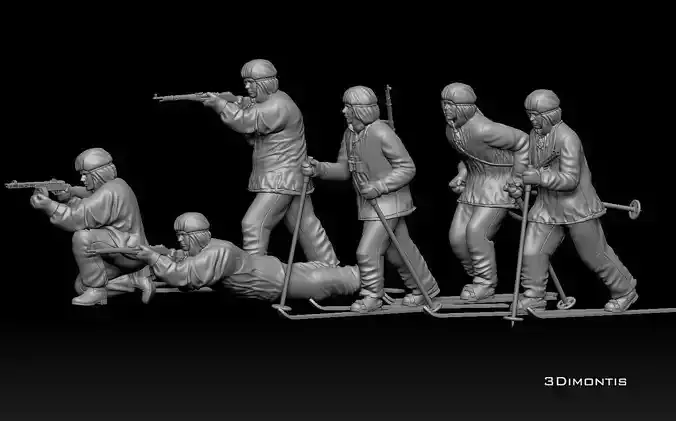 soldiers WW2 Russia 3D print model