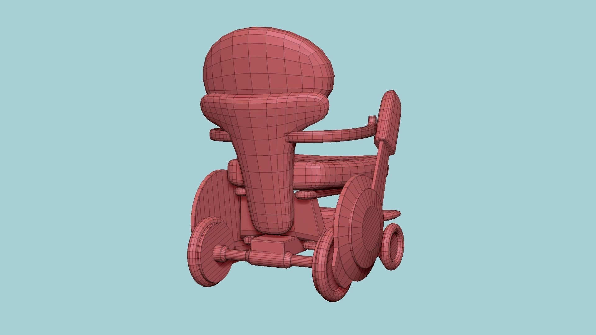 Tech Wheelchair B05 Carbon Fiber - Disability Character Design Low-poly 3D model_16