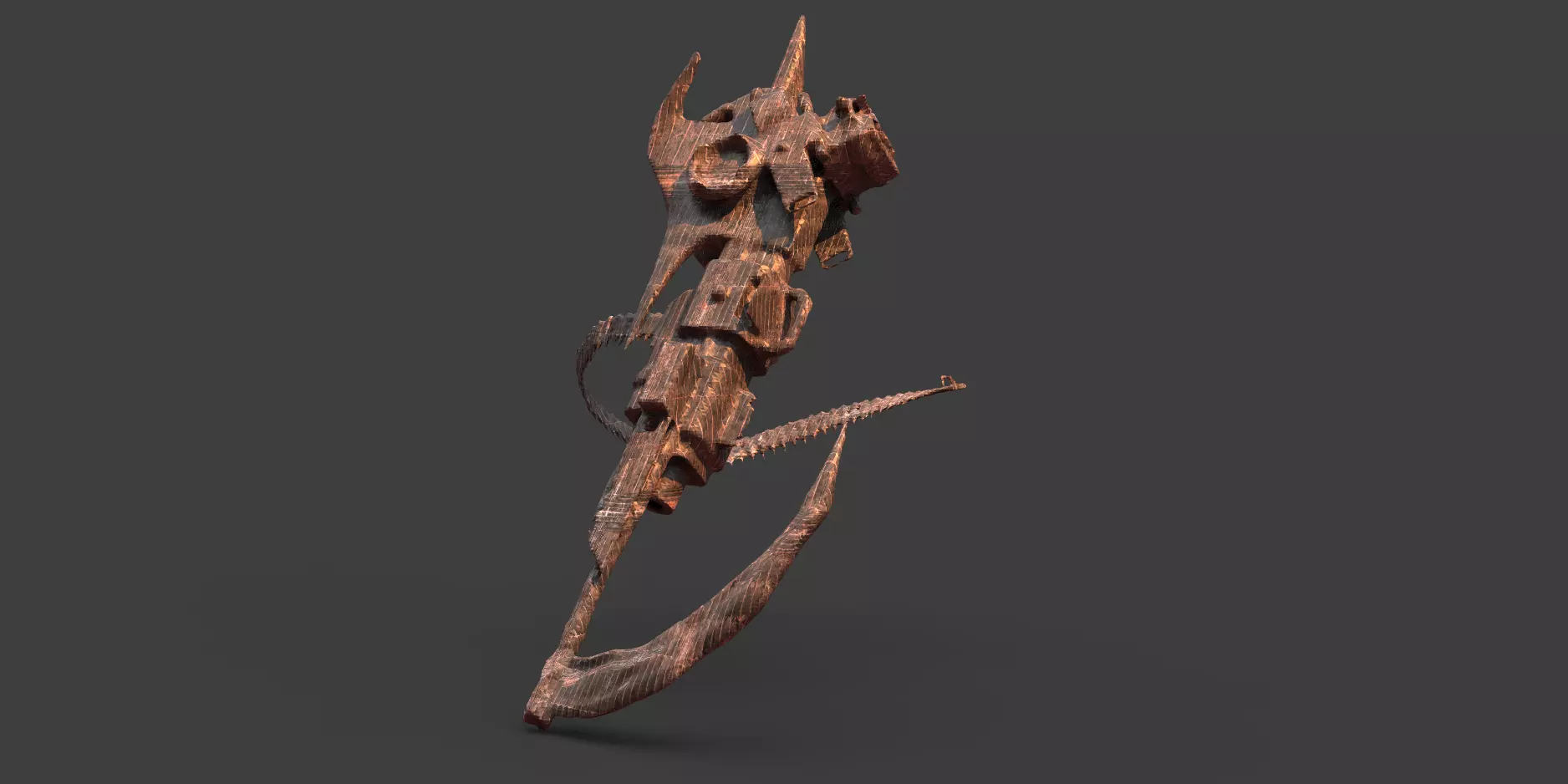 Mech scythe Gun arm low res 3D model