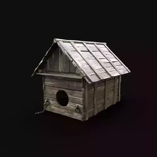 FARM DOG HOUSE HOUND VILLAGE COTTAGE SHEPHERD ANIMAL HUT Free low-poly 3D model