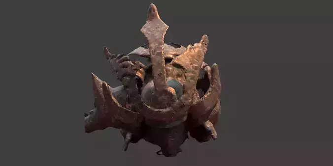 Bionic samurai Helmet low res  3D model