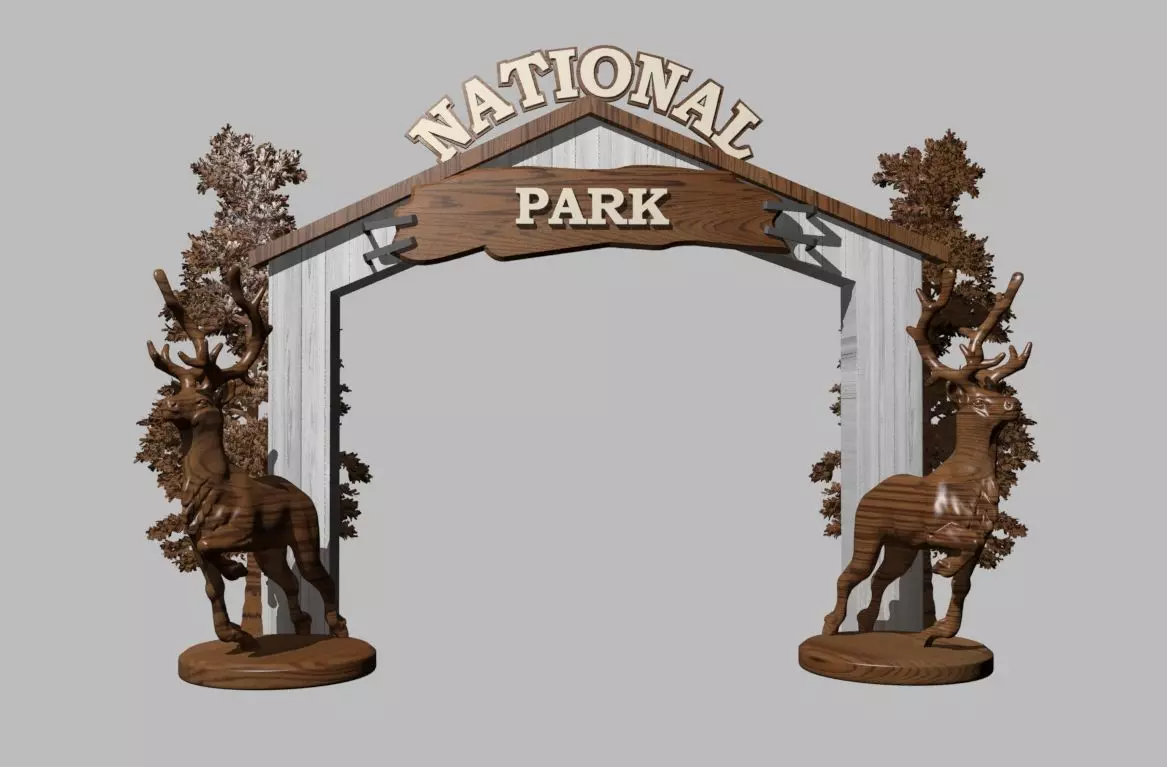 entrance to the park Free 3D model