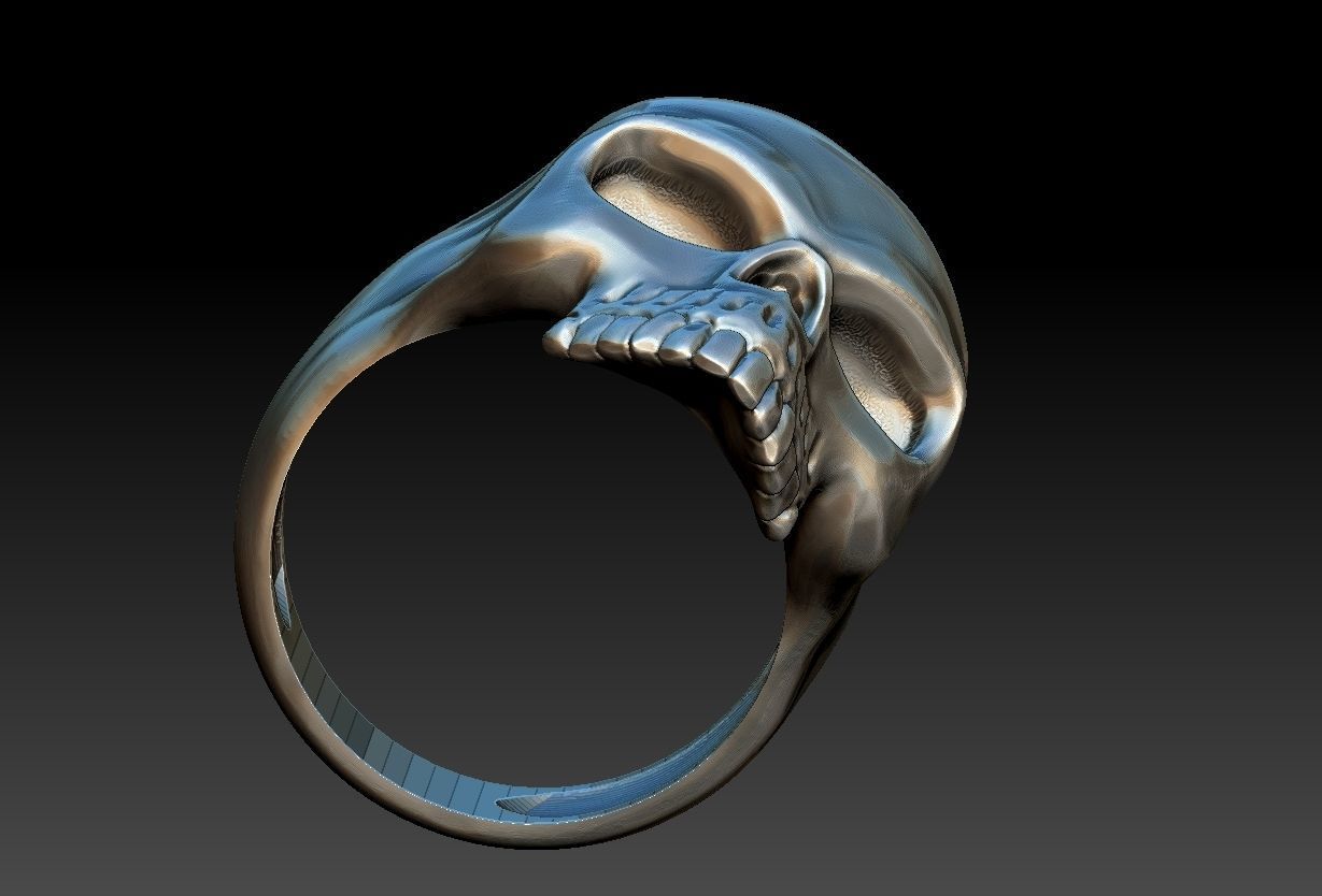 Skull Head Ring  3D print model_18