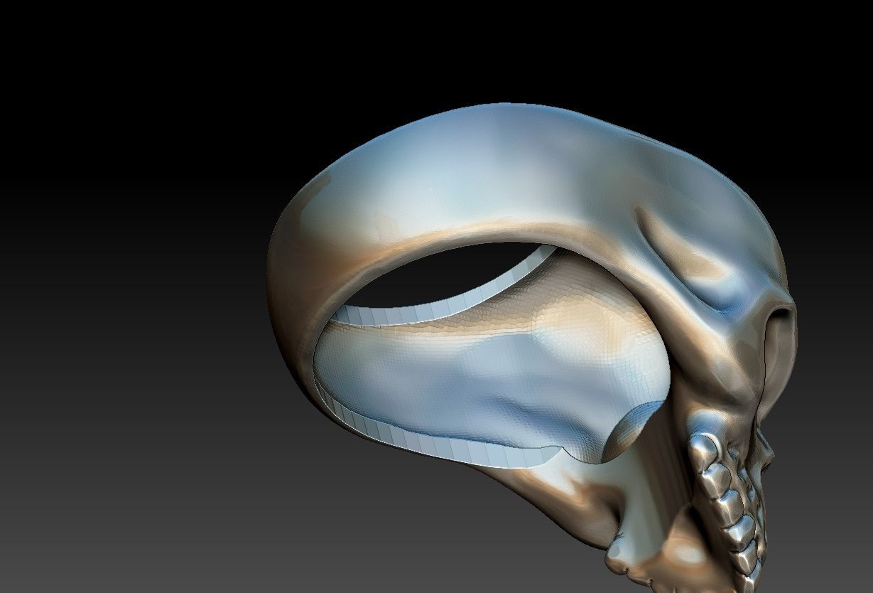 Skull Head Ring  3D print model_13