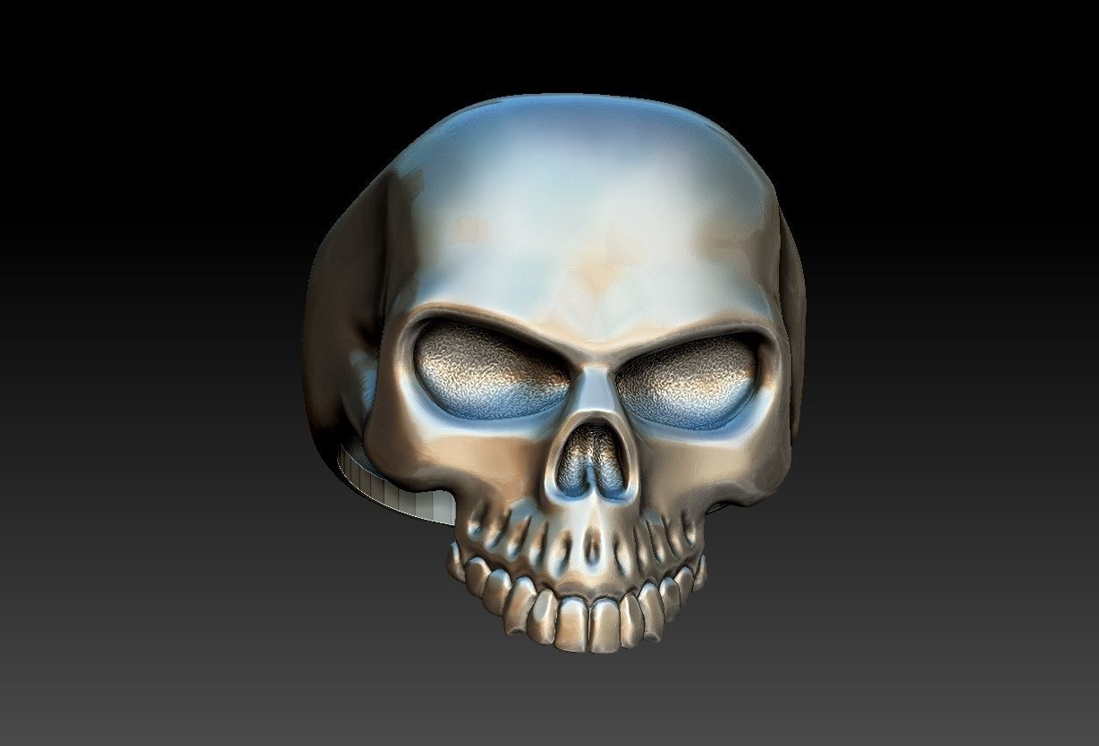 Skull Head Ring  3D print model_7
