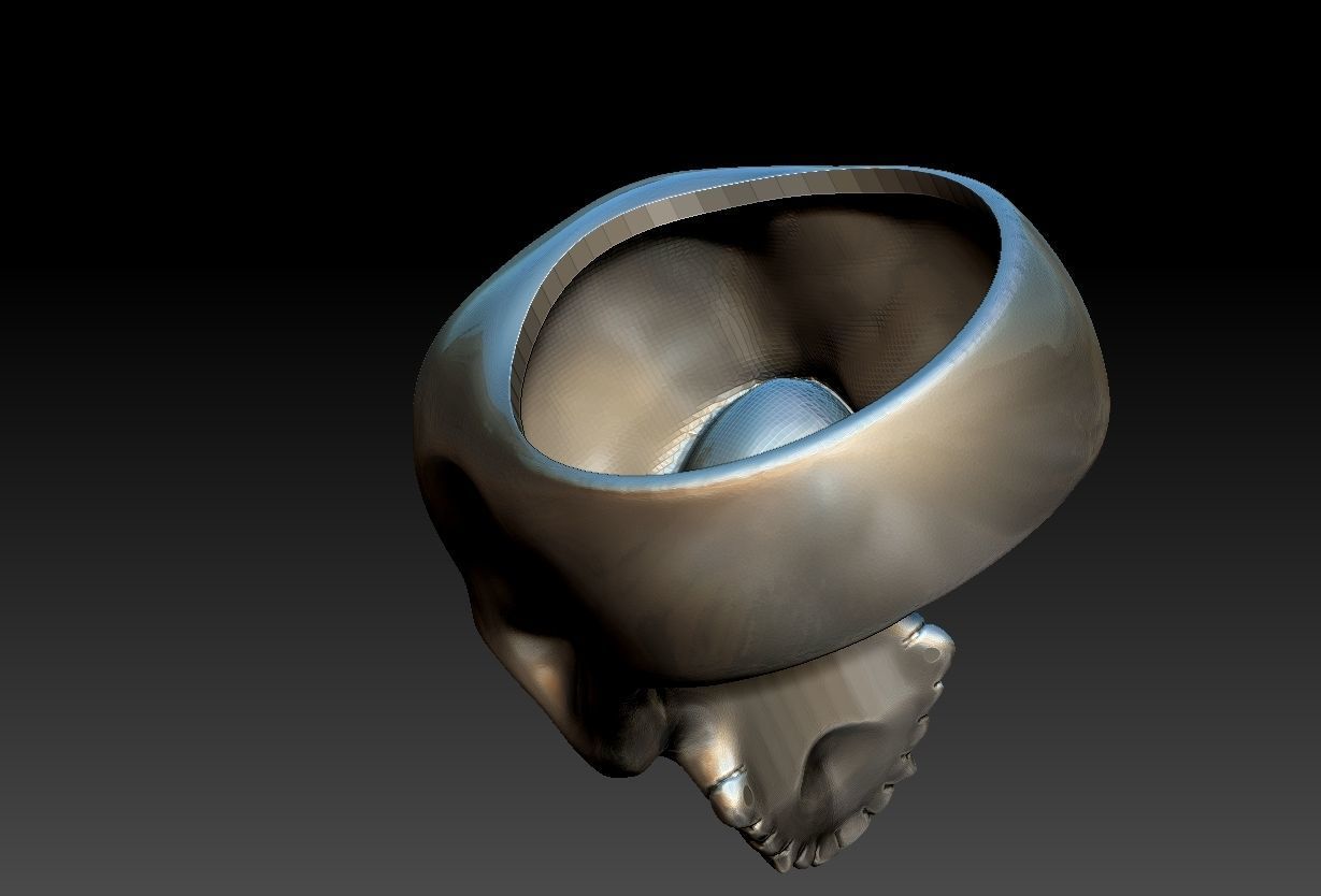 Skull Head Ring  3D print model_14