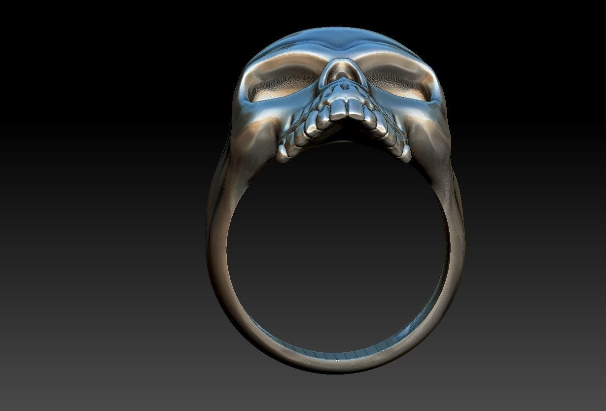Skull Head Ring  3D print model_19
