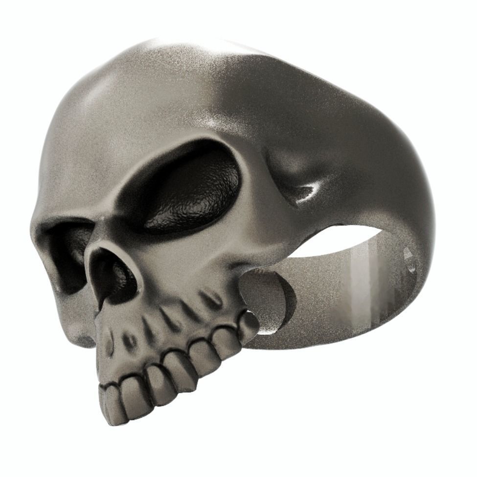 Skull Head Ring  3D print model_5