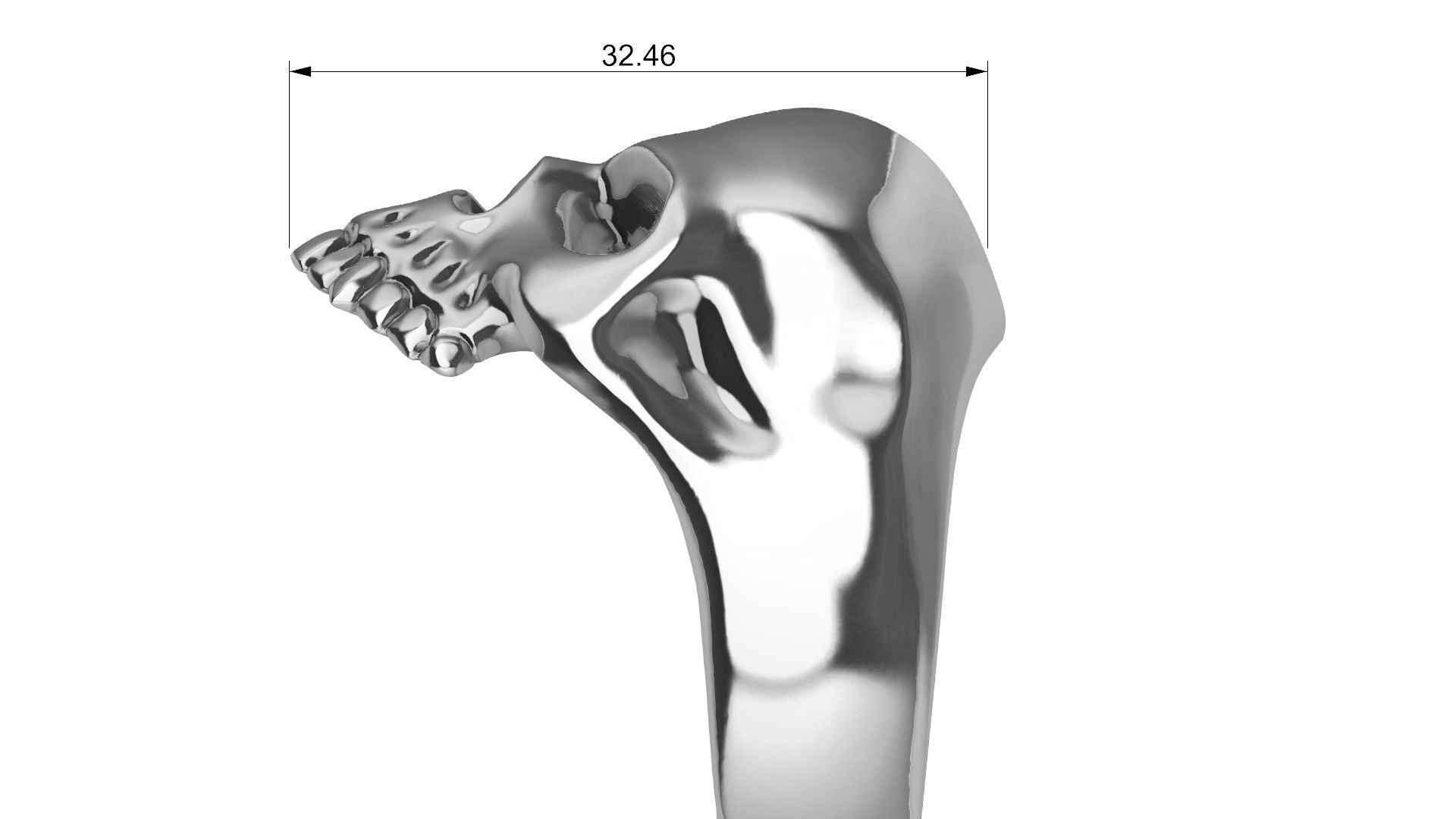 Skull Head Ring  3D print model_8