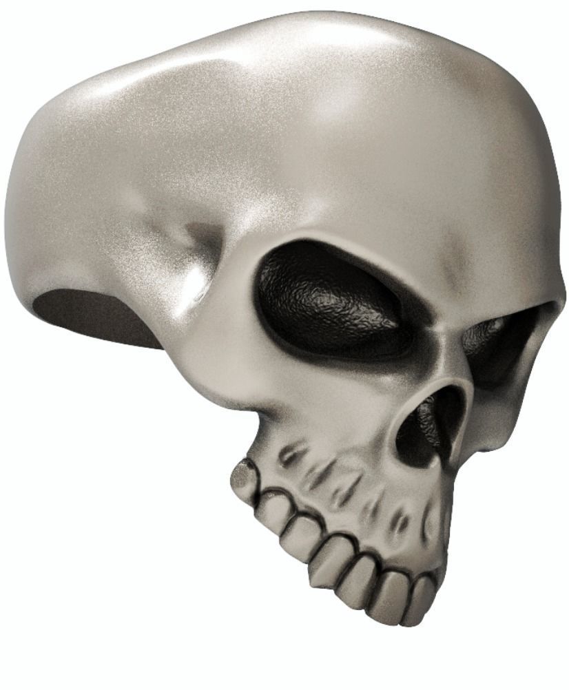 Skull Head Ring  3D print model_2