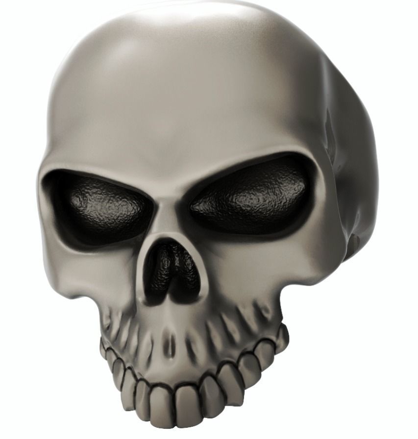 Skull Head Ring  3D print model_6