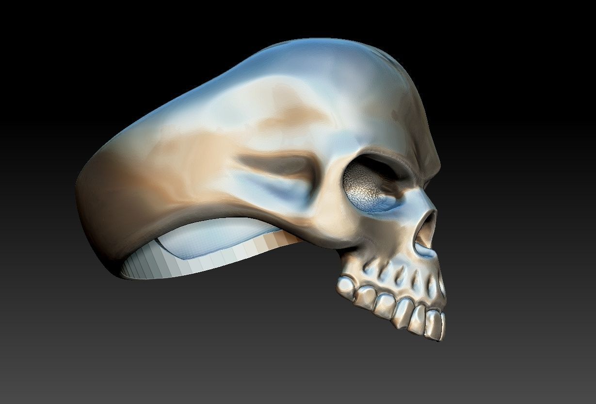 Skull Head Ring  3D print model_11