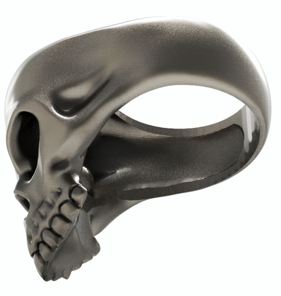 Skull Head Ring  3D print model_3