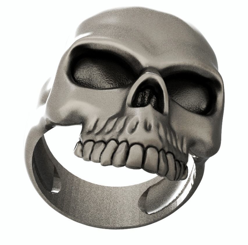Skull Head Ring  3D print model_4