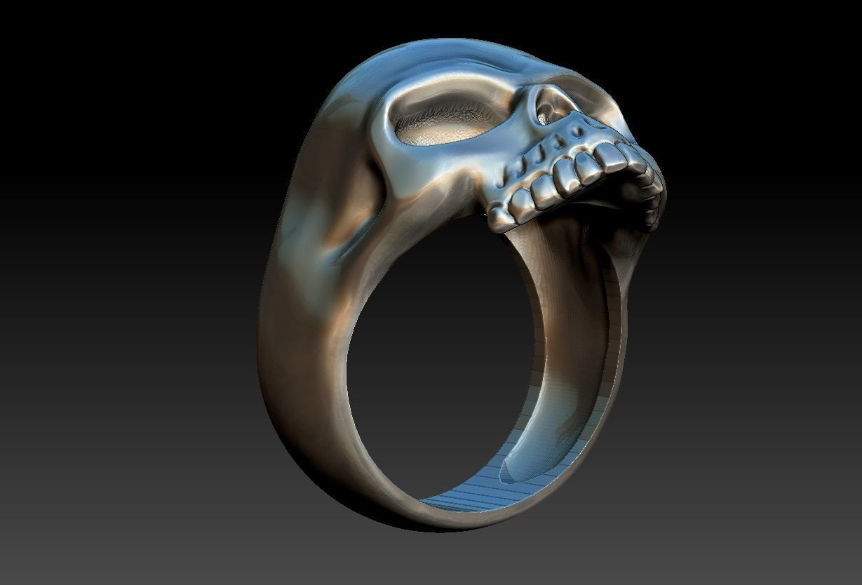 Skull Head Ring  3D print model_20