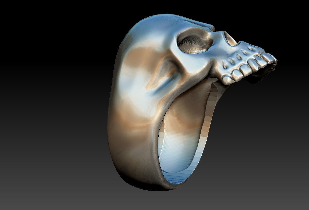 Skull Head Ring  3D print model_21