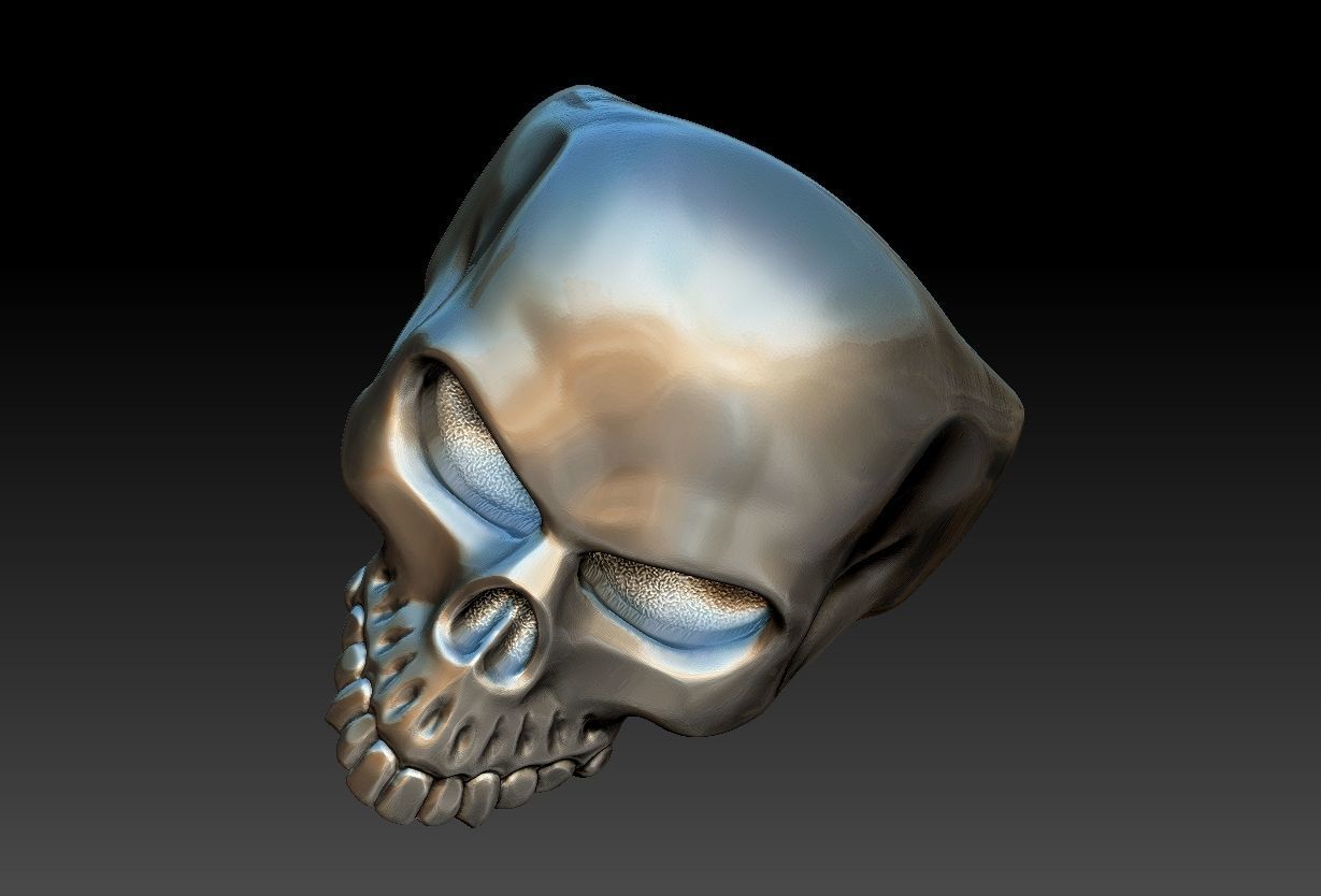 Skull Head Ring  3D print model_17