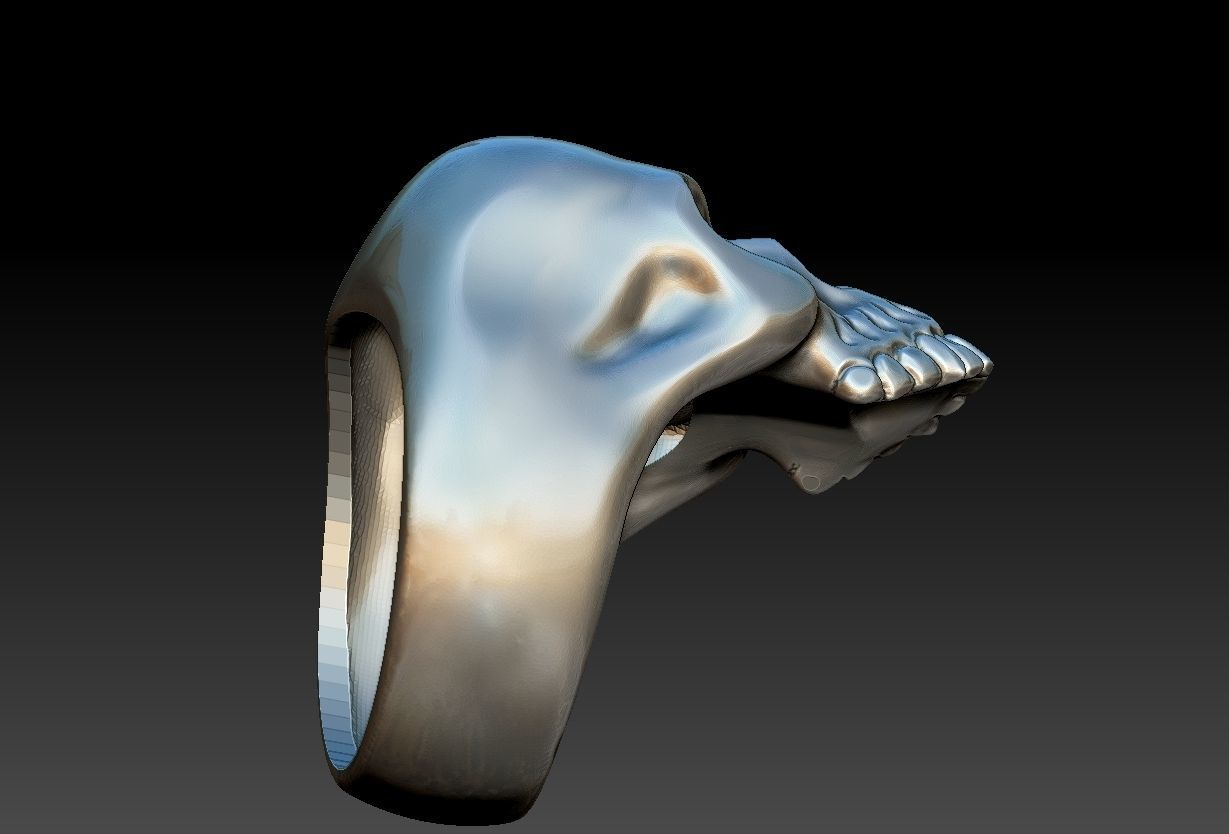 Skull Head Ring  3D print model_23