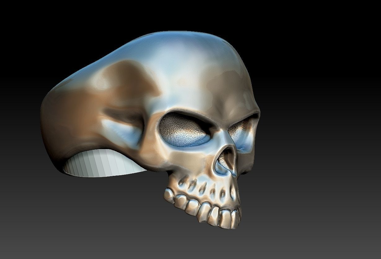Skull Head Ring  3D print model_10