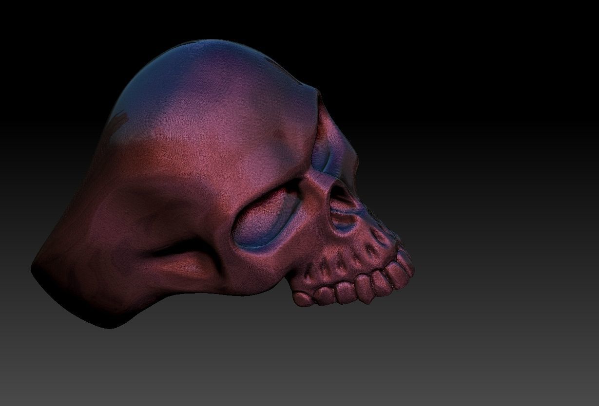 Skull Head Ring  3D print model_25