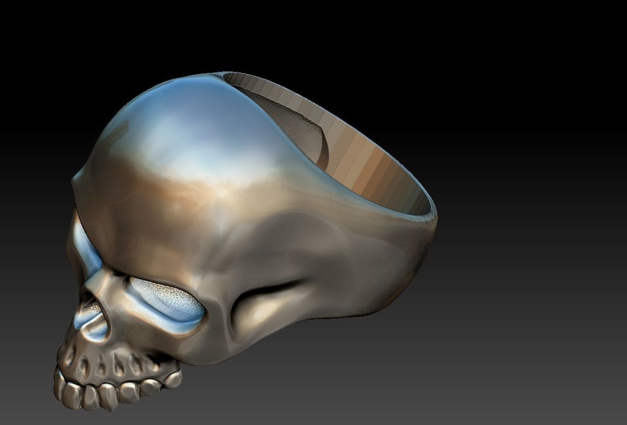 Skull Head Ring  3D print model_16