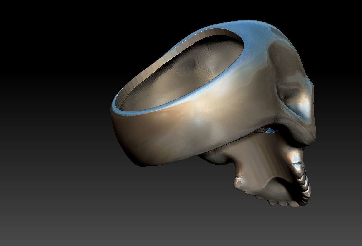 Skull Head Ring  3D print model_12