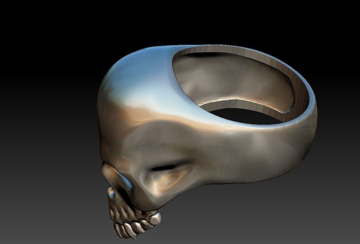 Skull Head Ring  3D print model_15