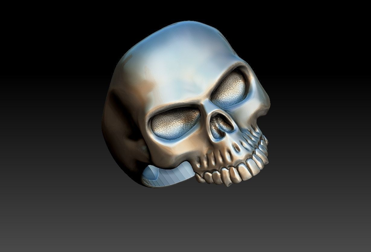 Skull Head Ring  3D print model_24