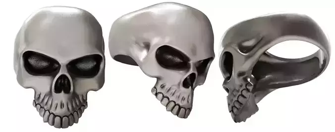 Skull Head Ring  3D print model