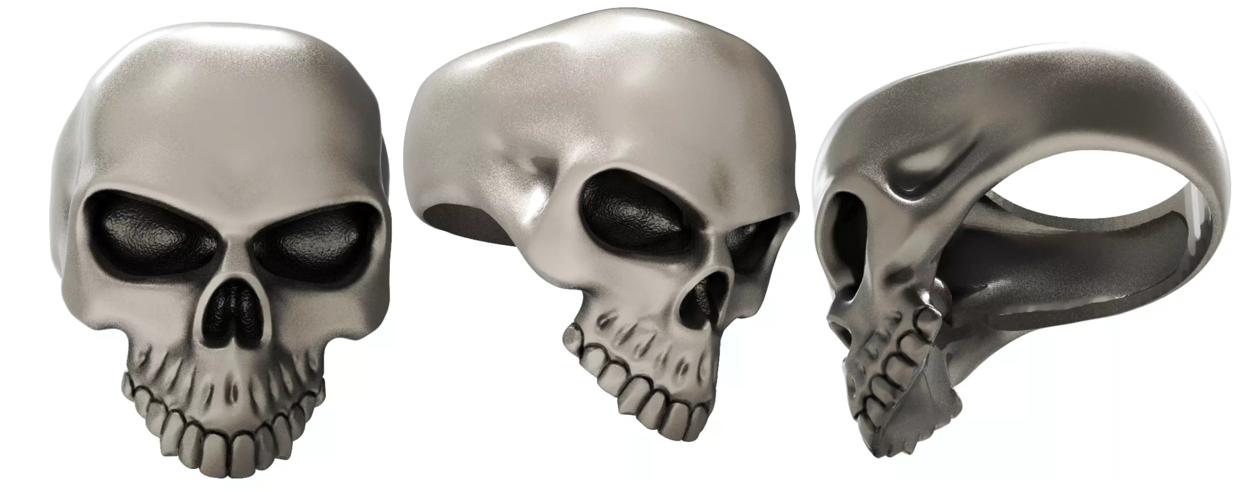 Skull Head Ring  3D print model_0