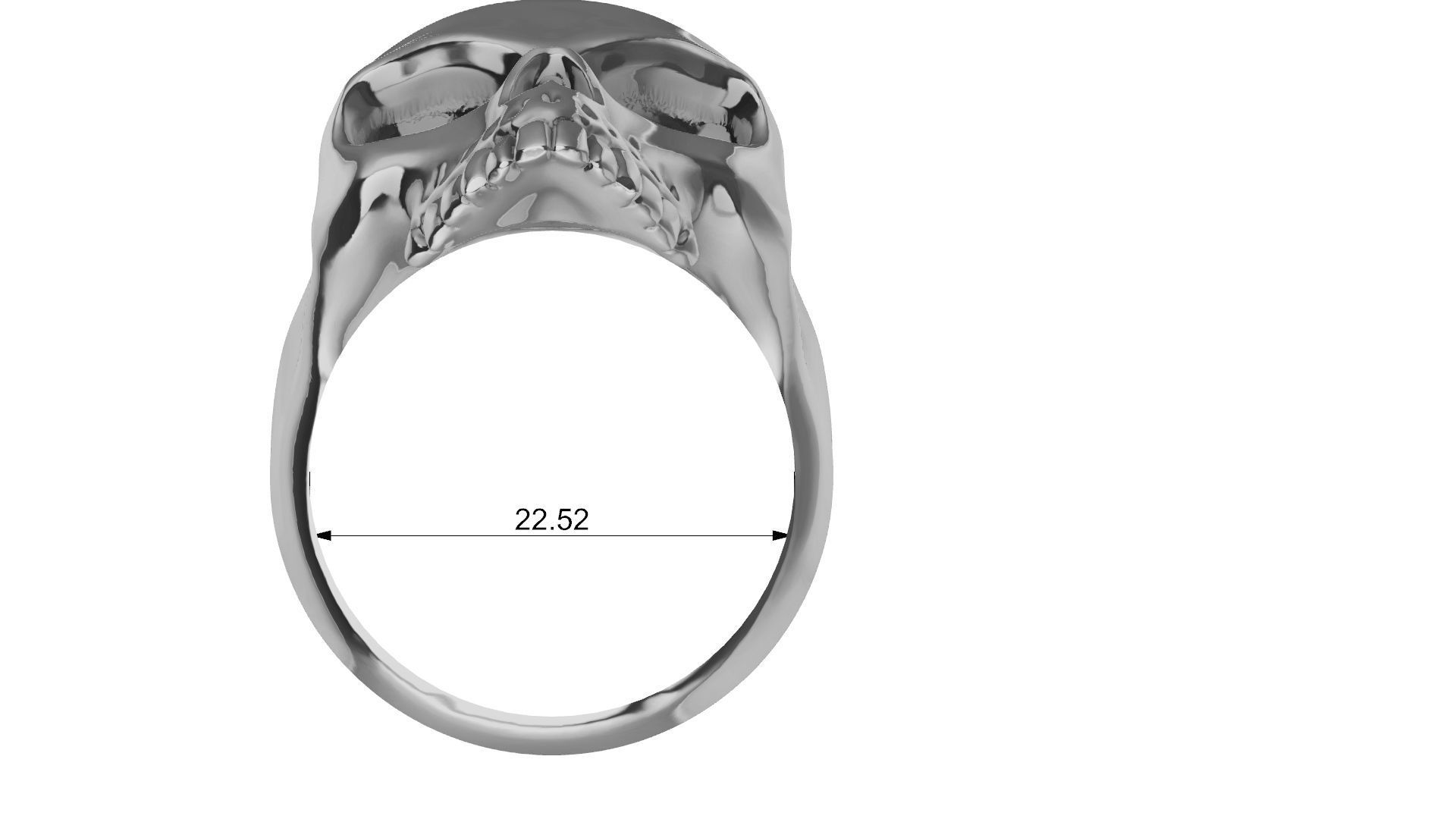 Skull Head Ring  3D print model_9