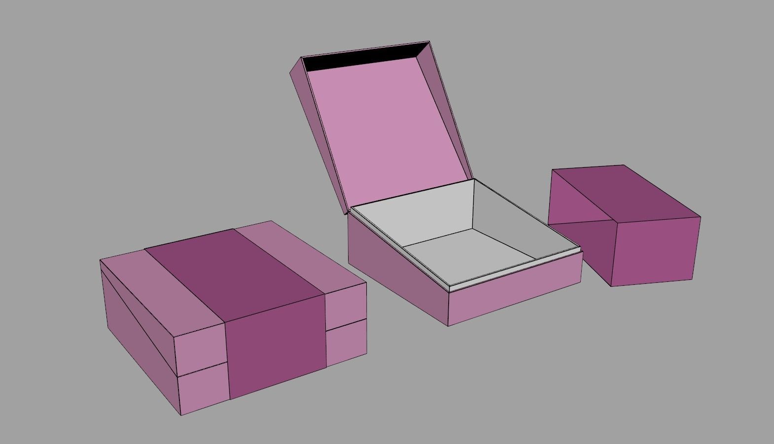 Diagonal Lid Gift Box 3D model_5