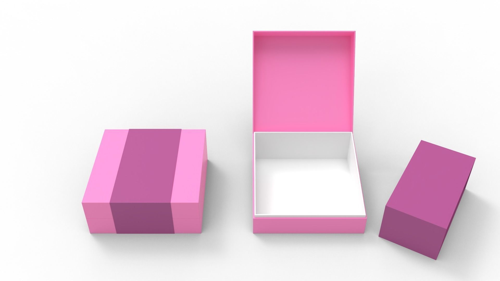 Diagonal Lid Gift Box 3D model_1