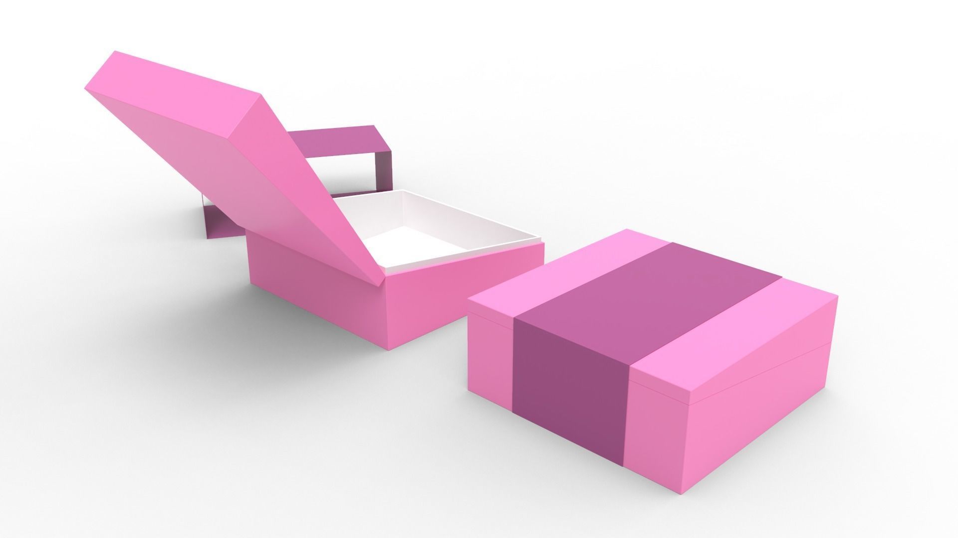 Diagonal Lid Gift Box 3D model_4