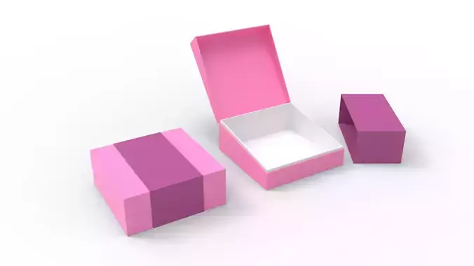 Diagonal Lid Gift Box 3D model