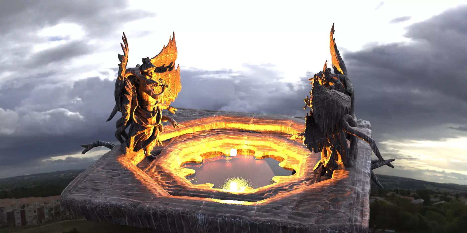 Blood Stone Floor design Statues 2  3D model_0