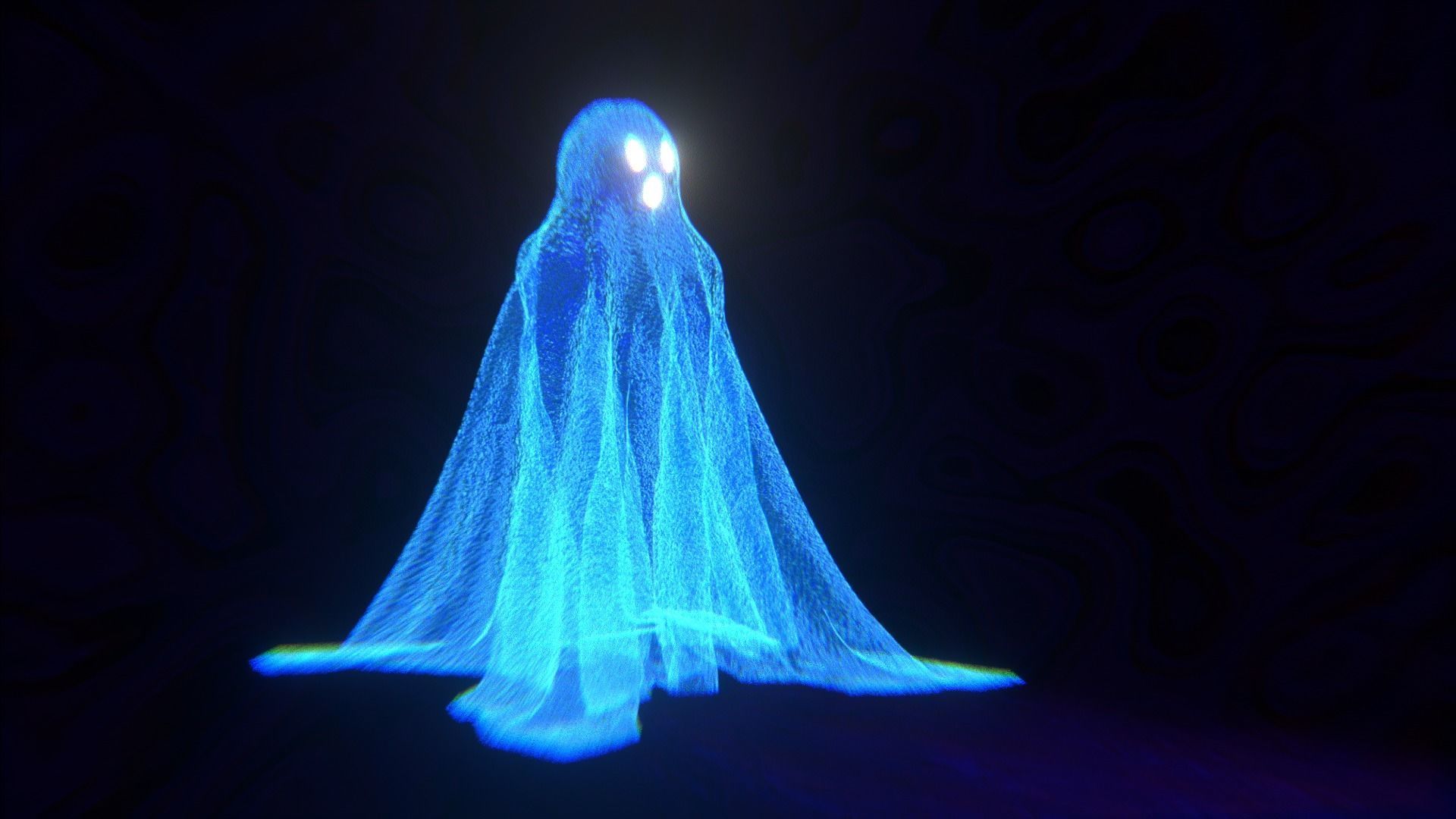 Halloween Scary Cartoon Ghost Free 3D model_10