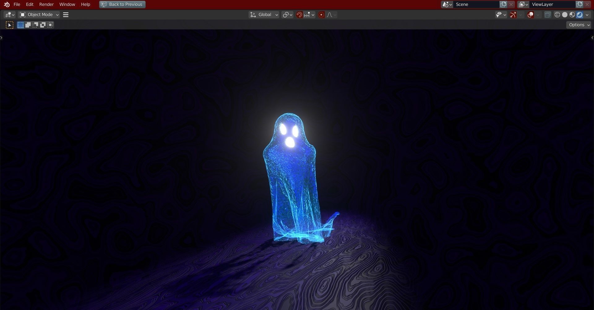 Halloween Scary Cartoon Ghost Free 3D model_8