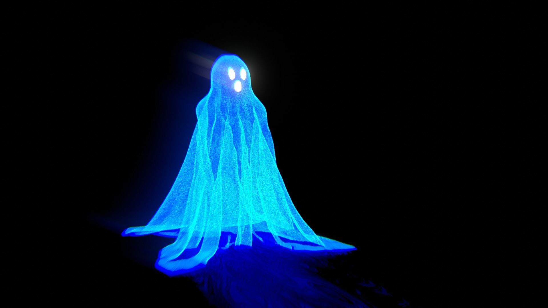 Halloween Scary Cartoon Ghost Free 3D model_2