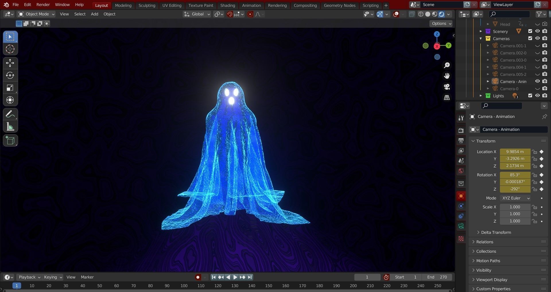 Halloween Scary Cartoon Ghost Free 3D model_6