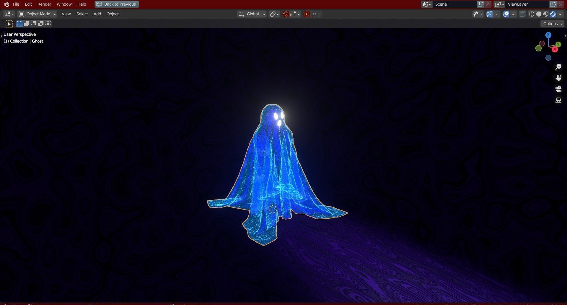 Halloween Scary Cartoon Ghost Free 3D model_5