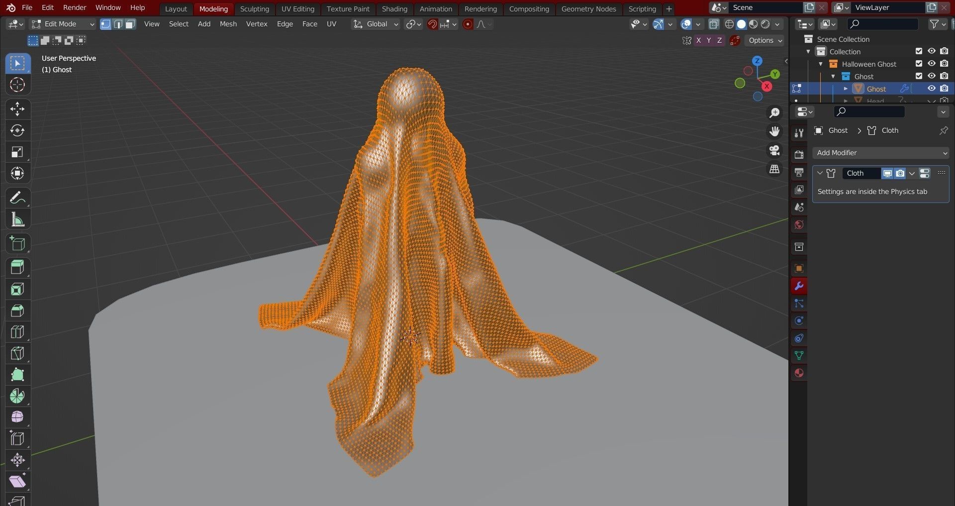 Halloween Scary Cartoon Ghost Free 3D model_7